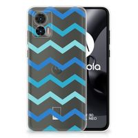 Motorola Edge 30 Neo TPU bumper Zigzag Blauw - thumbnail