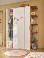 Kast met 2 schuifdeuren + bibliotheek JAPI wit