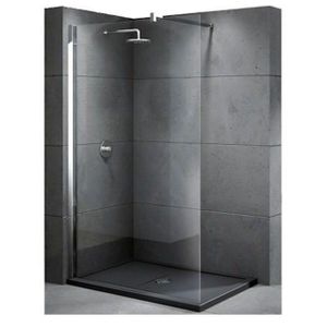 Novellini Kuadra inloopdouche Walk 2 97/100x200cm met muursteun 100chroom profiel en helder glas kuadh100-1k