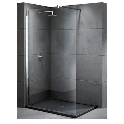 Novellini Kuadra inloopdouche Walk 2 97/100x200cm met muursteun 100chroom profiel en helder glas kuadh100-1k