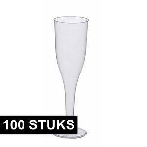 100x Champagne glazen van polystyreen