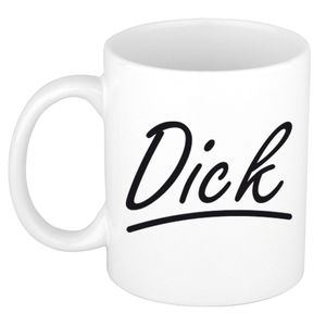 Naam cadeau mok / beker Dick met sierlijke letters 300 ml