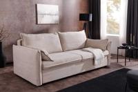 Design slaapbank APARTMENT 215cm beige corduroy 3-zits bank incl. bedbox kussen - 47132
