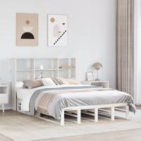 Bed met boekenkast zonder matras massief hout wit 160x200 cm Bed met boekenkast zonder matras massief hout wit 160x200 cm