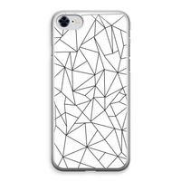 Geometrische lijnen zwart: iPhone 8 Transparant Hoesje