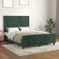 Bedframe zonder matras 140x190 cm fluweel donkergroen