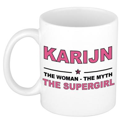 Karijn cadeau mok - Woman Myth Supergirl - naam koffiemok - 300 ml - collega - moederdag Karijn cadeau mok - Woman Myth Supergirl - naam koffiemok - 300 ml - collega - moederdag