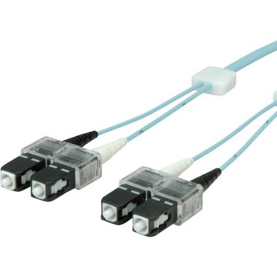 saCon glasvezel LED patchkabel duplex 50/125µm OM3, SC/SC , turkoois, 3 m