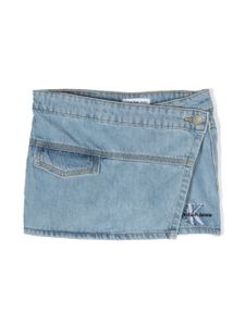 Calvin Klein Kids short en jean à logo brodé - Bleu