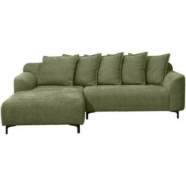 Bank Elsa met chaise longue links - stof Anthology - groen - Leen Bakker