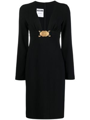 Moschino robe à plaque logo - Noir