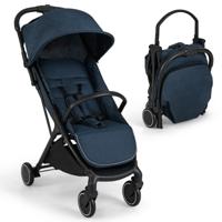 103 cm Lichtgewicht Kinderwagen Compacte Reis Kinderwagen met met Eén Hand Inklapbare Zwaartekracht Draagbare Peuter Kinderwagen -Donkerblauw