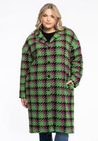Yoek Jas bouclé CHECK | Groen | Maat 54/56