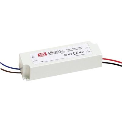 MW Mean Well LPV-20-15 LED-transformator Constante spanning 20 W 0 - 1.33 A 15 V/DC Niet dimbaar, Overbelastingsbescherming 1 stuk(s)