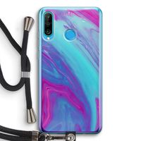 Zweverige regenboog: Huawei P30 Lite Transparant Hoesje met koord