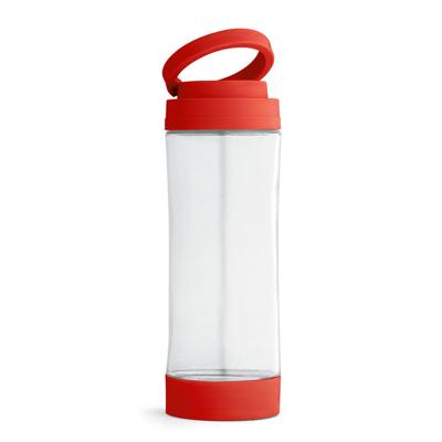 Waterfles - glas - rood - 390 ml - met smartphone houder - BPA-vrij