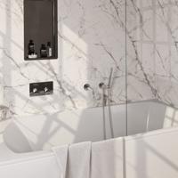 Inbouwthermostaat set Brauer Carving Met Drukknoppen Incl Baduitloop Chroom (Keuze Handdouche)