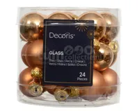 Kerstballen Glas Ø2,5cm Brandy 24st