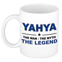 Naam cadeau mok/ beker Yahya The man, The myth the legend 300 ml - Naam mokken - thumbnail