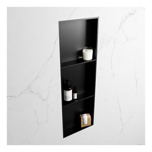 Wandnis Solid Surface Easy | In- en opbouw | 30x90x8 cm | 3 vakken | Urban