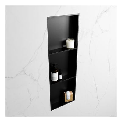 Wandnis Solid Surface Easy | In- en opbouw | 30x90x8 cm | 3 vakken | Urban