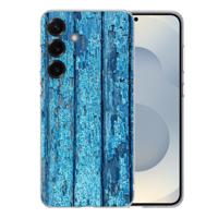 TPU Hoesje Samsung Galaxy S25 Plus - Wood Blue Backcover TPU Hoesje Samsung Galaxy S25 Plus - Wood Blue Backcover