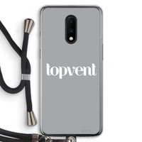 Topvent Grijs Wit: OnePlus 7 Transparant Hoesje met koord