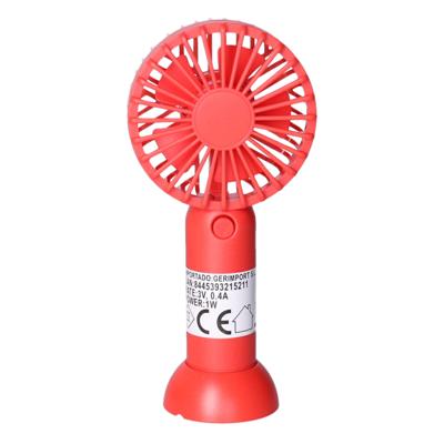 Mini ventilator/handventilator - 8 x 5 x 16 cm - Rood - Verkoeling in zomer