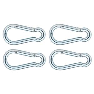 Karabijnhaken - 4x - verzinkt staal - 5 cm - karabijnhaak - snaphooks/ carabiners