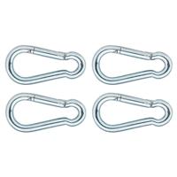 Karabijnhaken - 4x - verzinkt staal - 5 cm - karabijnhaak - snaphooks/ carabiners Karabijnhaken - 4x - verzinkt staal - 5 cm - karabijnhaak - snaphooks/ carabiners