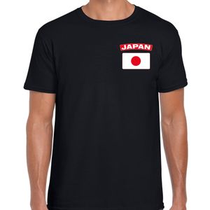 Japan landen shirt met vlag zwart voor heren - borst bedrukking 2XL  -