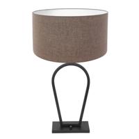 Steinhauer Zwarte schemerlampStang met taupe linnen kap - 3508ZW
