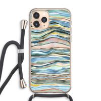 Watercolor Agate: iPhone 11 Pro Max Transparant Hoesje met koord