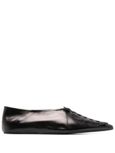 Jil Sander ballerines en cuir à détail de nœud - Noir