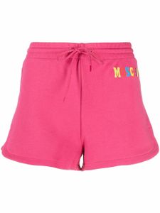 Moschino short de sport à logo imprimé - Rose