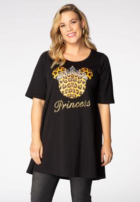 Yoek Tunic wide bottom Princess | Zwart | Maat 58/60