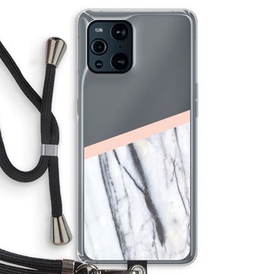 A touch of peach: Oppo Find X3 Transparant Hoesje met koord