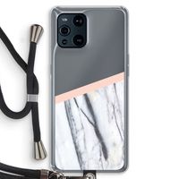 A touch of peach: Oppo Find X3 Transparant Hoesje met koord