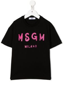 MSGM Kids t-shirt en coton à logo imprimé - Noir