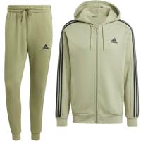 adidas Essentials Fleece Joggingpak Full-Zip Hooded Olijfgroen Zwart