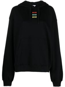 MSGM hoodie en jersey à logo brodé - Noir