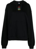 MSGM hoodie en jersey à logo brodé - Noir - thumbnail