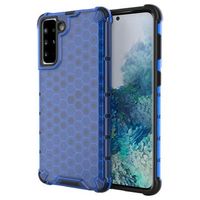 Honeycomb Armored Samsung Galaxy S22 5G Hybrid Case - Blauw