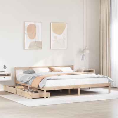 Bedframe zonder matras massief grenenhout 180x200 cm
