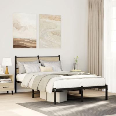 Bedframe zonder matras metaal sonoma eikenkleurig 120x190 cm