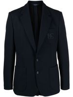 Dolce & Gabbana Portofino logo-embroidered blazer - Bleu