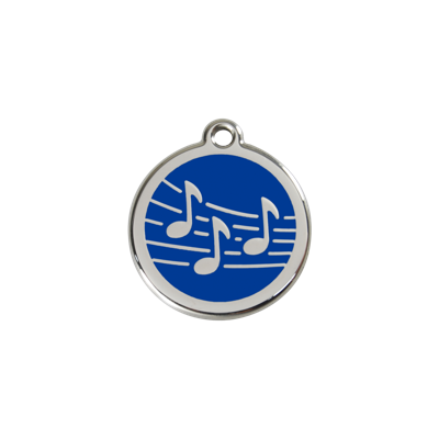 Music Navy roestvrijstalen hondenpenning small/klein dia. 2 cm - Reddingo