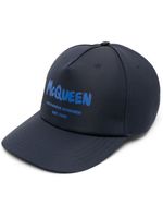 Alexander McQueen casquette à imprimé Graffiti - Bleu