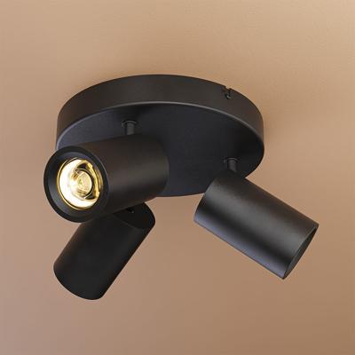 Madona - LED Plafondlamp - 3 spots - Excl. GU10 Fitting - Kantelbaar & Draaibaar - Rond - Aluminium
