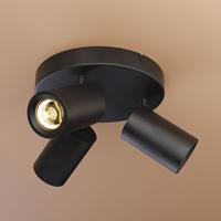 Madona - LED Plafondlamp - 3 spots - Excl. GU10 Fitting - Kantelbaar & Draaibaar - Rond - Aluminium
